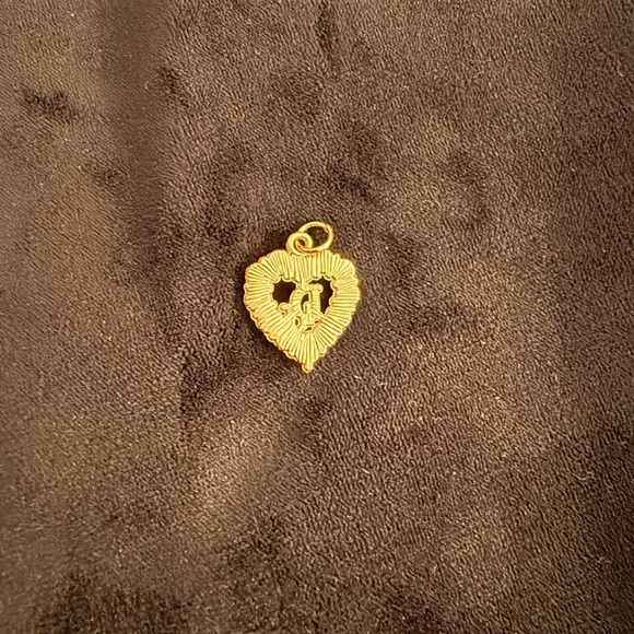 DIOR Authentic Dior Gold Rhinestone Heart Zipper Pull Charm - Picture 5 of 5